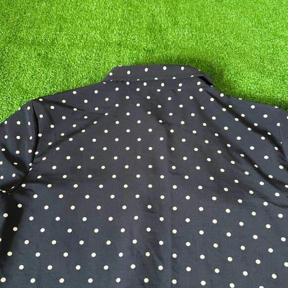 Tommy Hilfiger Women's Shirt Button Up Polka Dot Short Sleeve Navy Blue Size L - Picture 11 of 11